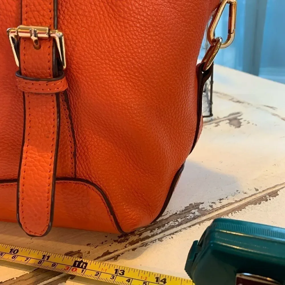 Ora Delphine Orange and Gold leather Purse